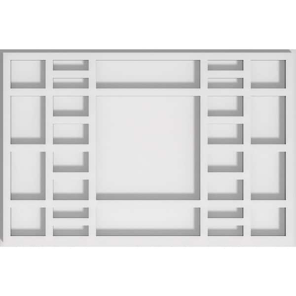 Ekena Millwork 1 in. P X 14 in. W X 9-3/8 in. H Beaux Architectural Grade PVC Contemporary Ceiling Medallion