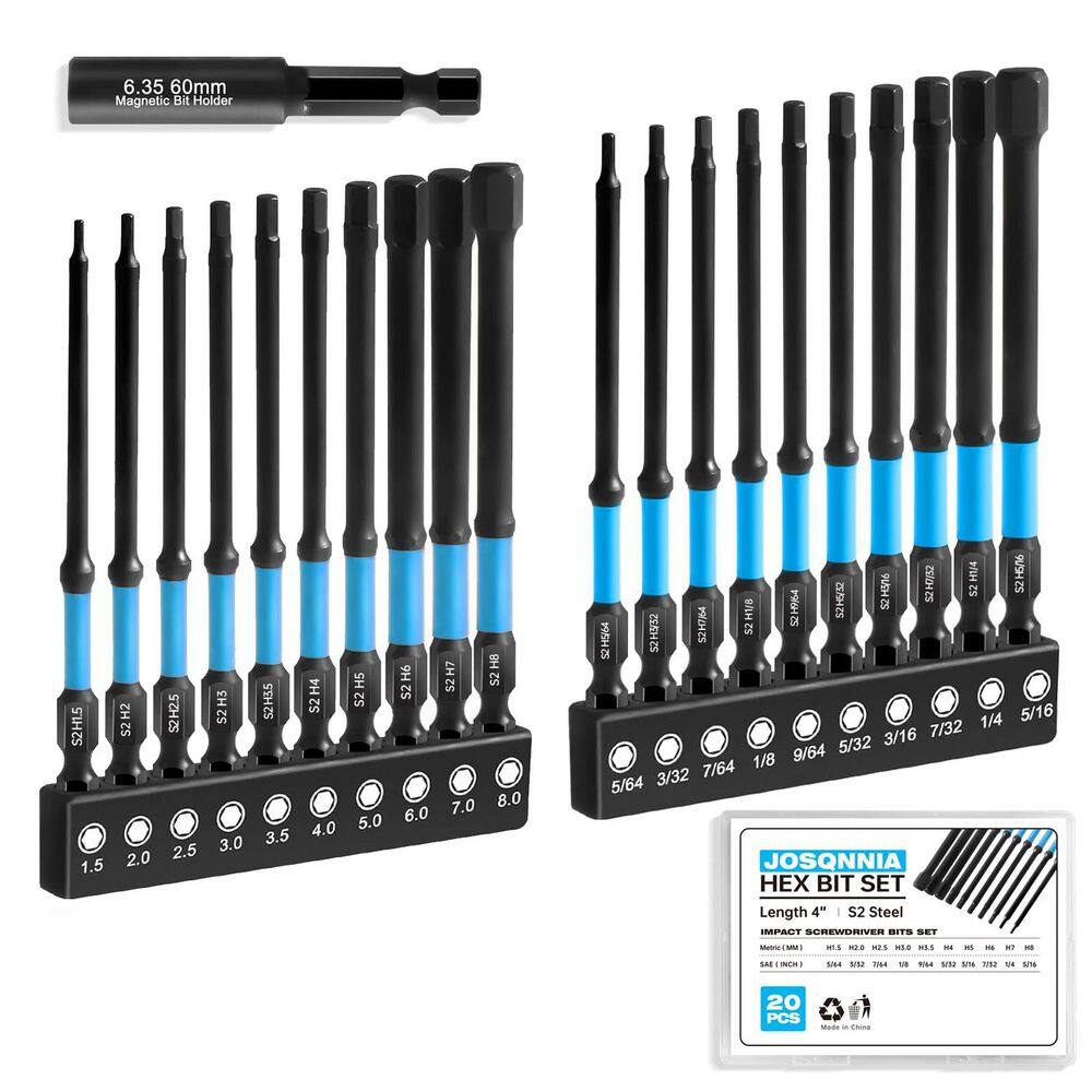 Dynamic S2 Steel Impact Hex Head Allen Wrench Drill Bit Set (20-Piece) with Case screws price history on PriceWatchPro
