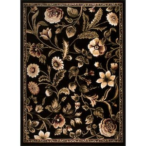 Optimum Black/Green 8 ft. x 10 ft. Floral Area Rug