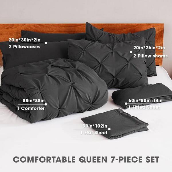 Comforter Set-7 Pieces Queen Bedding Sets, Bed in a Bag with