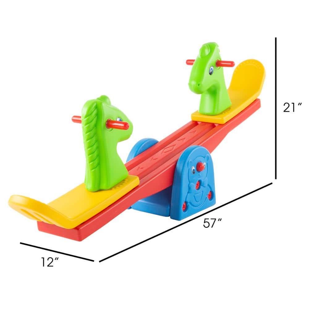 Bright Multicolor Animal Seesaw with Easy-Grip Handles