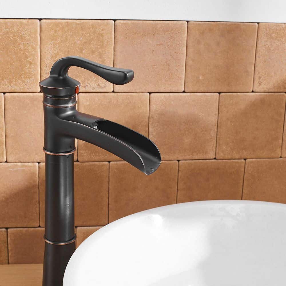 Oil-Rubbed Bronze Single-Handle Waterfall Vessel Faucet