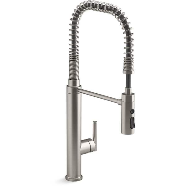 KOHLER Purist Single-Handle Semiprofessional Kitchen Sink Faucet in Vibrant Stainless