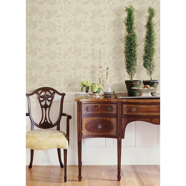 Vittoria Cream Floral Vinyl Wallpaper