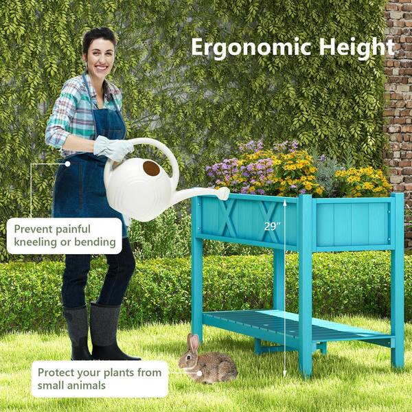 FORCLOVER 47 in. x 18 in. x 29 in. Plastic Raised Garden Bed