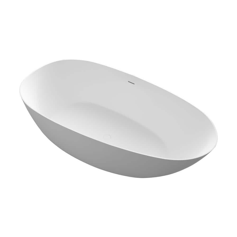 67 in. x 34 in. Soaking Bathtub Convertible Drain in White