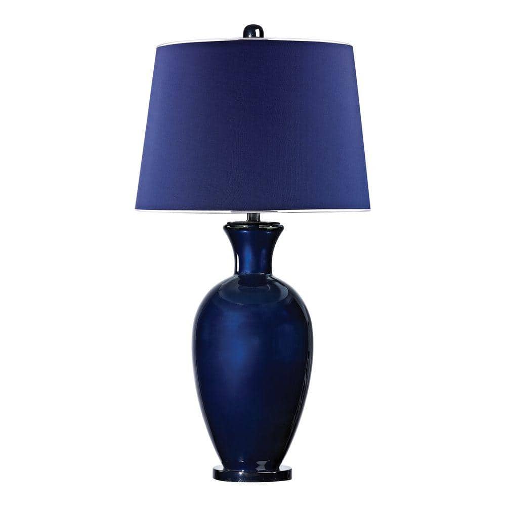Titan Lighting Helensburugh 34 In Navy Blue Glass Table Lamp Tn 999980 The Home Depot