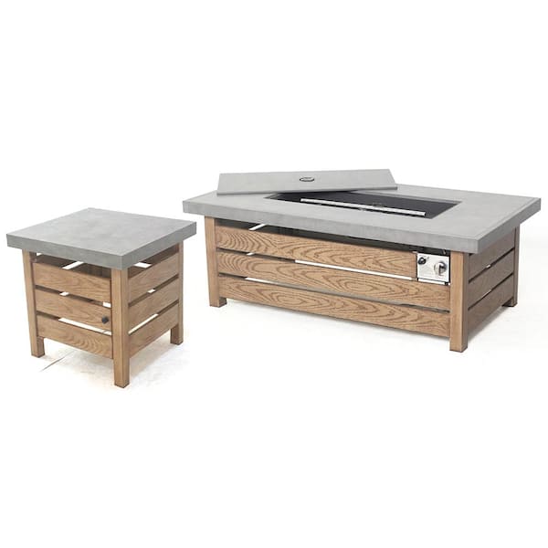 Home Decorators Collection Sunbury 48 in. Steel LP Gas Low Profile Concrete Tile Top Fire Pit with Tank Holder (Fire Pit) (Box 1)