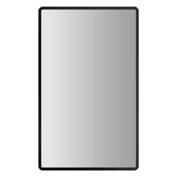 HOMEMYSTIQUE 24 in. W x 32 in. H Rectangular Metal Framed Wall Mount Bathroom Vanity Mirror in Black (Horizontal/Vertical)
