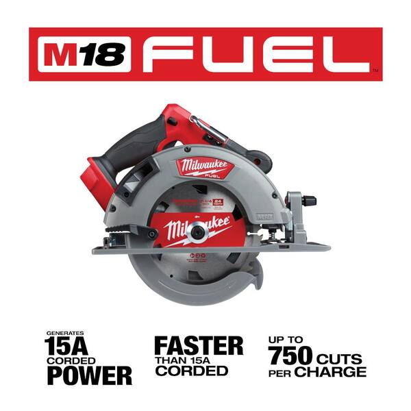 Milwaukee - M18 FUEL 18-Volt Lithium-Ion Brushless Cordless 7-1/4 in. Circular Saw Kit with One 6.0Ah Battery, Charger, Case