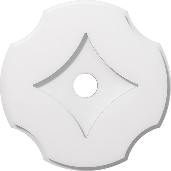 Ekena Millwork 1 in. P X 4-3/4 in. C X 14 in. OD X 2 in. ID Percival Architectural Grade PVC Contemporary Ceiling Medallion