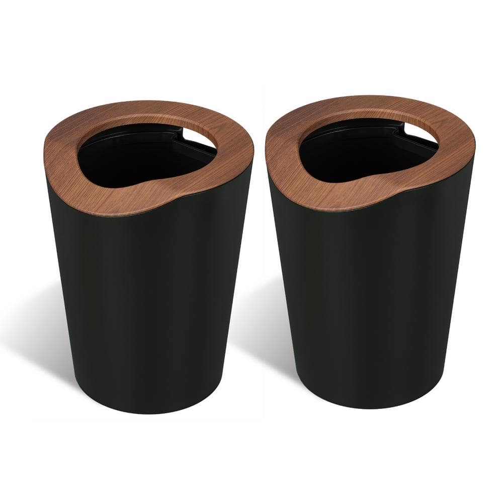 Home Zone Living 2.3 Gal. Plastic Small Trash Can with Handle and