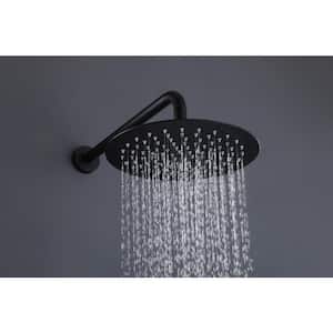 1-Spray Pattern with 2.5 GPM 10 in. Round Wall Mount Rain Fixed Shower Head in Matte Black