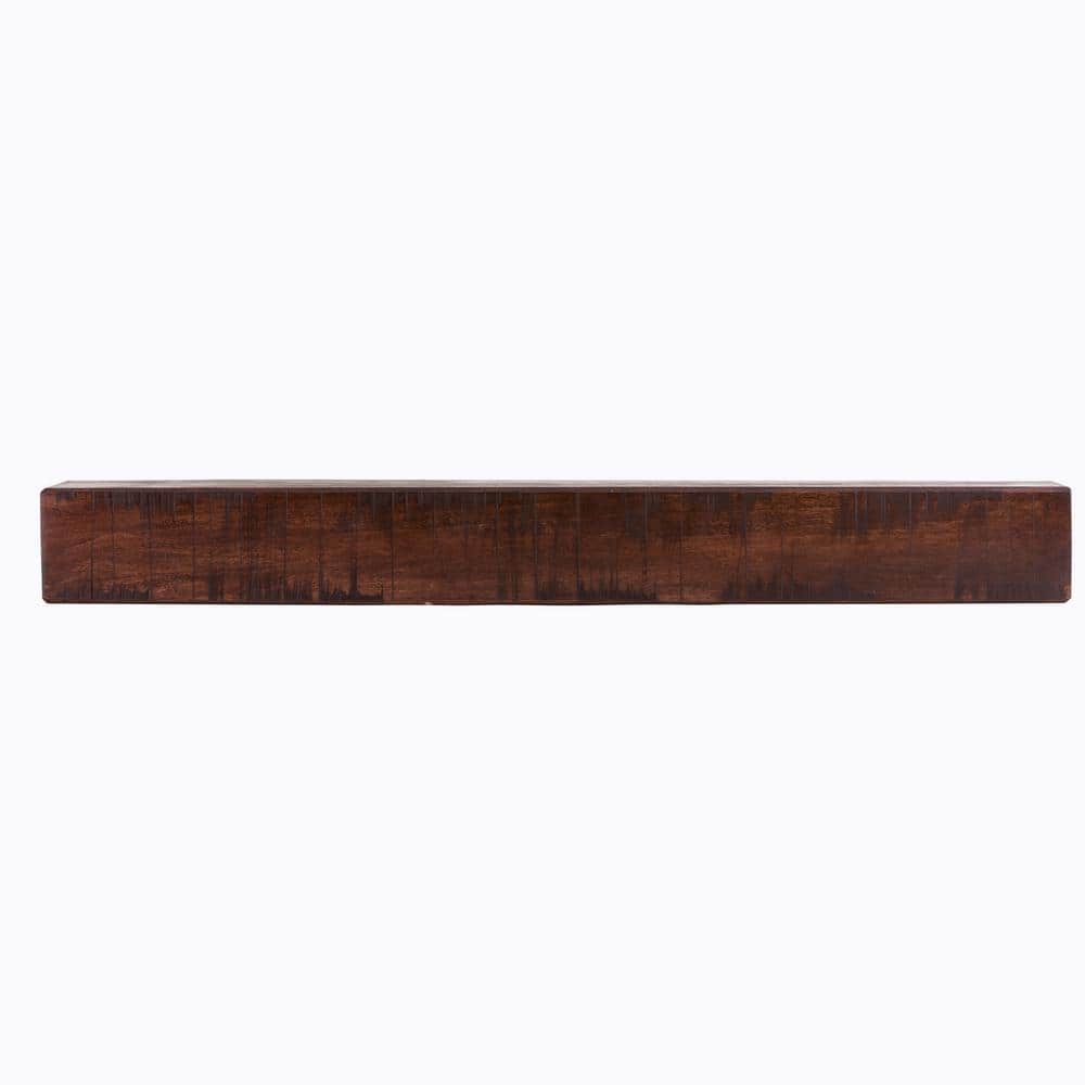 Dogberry Collections Rustic 72 in. Mahogany Cap-Shelf Mantel m-rust-7205-mhog-none Sansujyuku sansujyuku.com