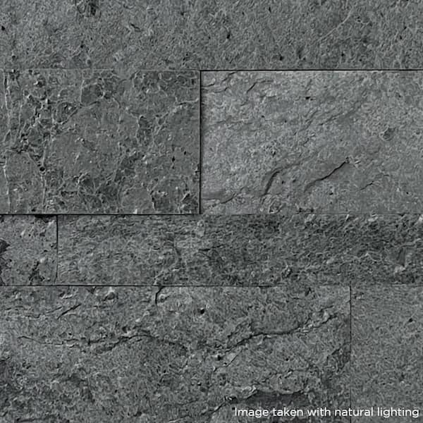 12-Sheets Oyster Gray 24 in. x 6 in. Peel, Stick Self-Adhesive Decorative 3D Stone Tile Backsplash [11.6 sq. ft./pack]