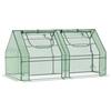 Outsunny 3 ft. W x 6 ft. D x 3 ft. H Steel Green with 2 PE/PVC Covers and 2 Roll Up Windows 845-418V01