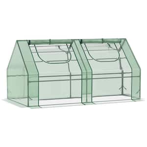 3 ft. W x 6 ft. D x 3 ft. H Steel Green with 2 PE/PVC Covers and 2 Roll Up Windows