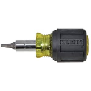 3.2 in. Stubby Multi-Bit Screwdriver with Square Recess Bit