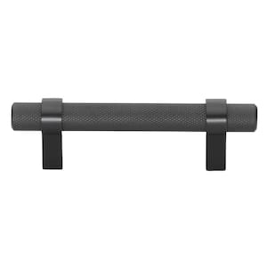 3 in. (76 mm ) Center-to Center Matte Black Knurled Bar Pull (10-Pack )