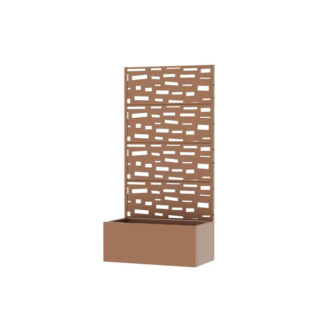 59 in. H x 30 in. L x 12in. W Brown Metal Planter Box with Galvanized Trellis Garden Bed with Drainage Holes price history on PriceWatchPro