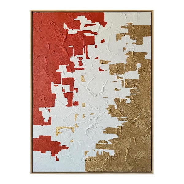 A&E "Metamorphosis" Framed Abstract Wall Art Print Hand Painted 48 in. x 36 in.