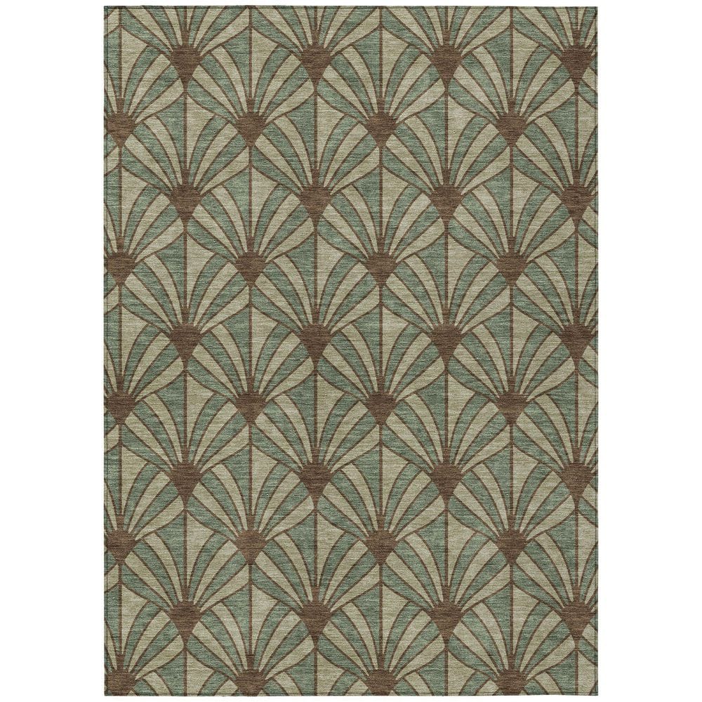 Chantille Machine Washable Indoor/Outdoor Abstract ACN2426 Basil 3 ft. x 5 ft. Area Rug price history on PriceWatchPro