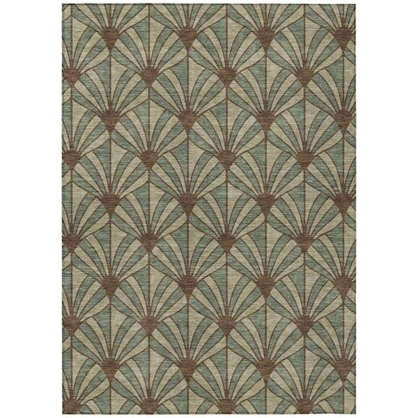 Chantille Machine Washable Indoor/Outdoor Abstract ACN2426 Basil 3 ft. x 5 ft. Area Rug