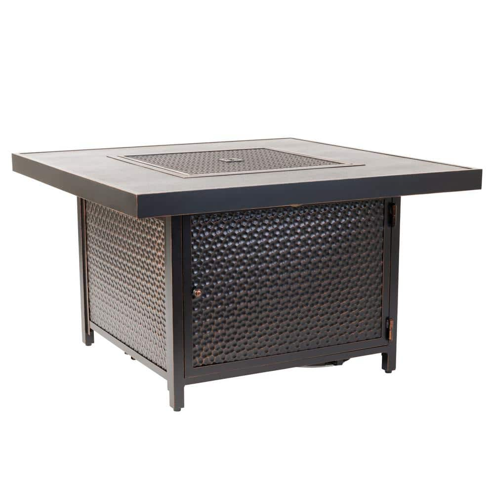 Fire Sense Weyland 40 in. x 24 in. Square Aluminum Propane Fire Pit ...