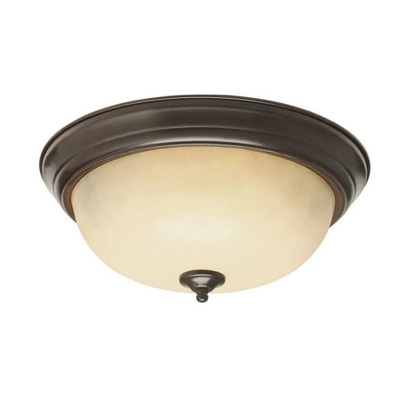 Bel Air Lighting Stewart 3-Light Rubbed Oil Bronze Incandescent Ceiling Flushmount