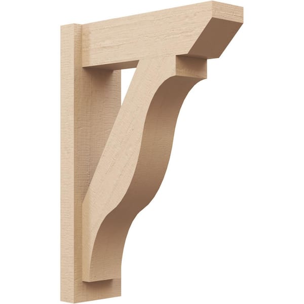 Ekena Millwork 6 in. x 26 in. x 18 in. Funston Slat Rough Cedar Woodgrain Timberthane Polyurethane Outlooker, Primed Tan