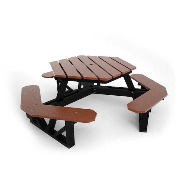 Frog Furnishings Hex Table - Brown