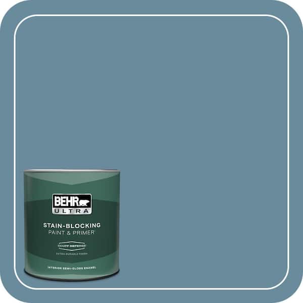 BEHR ULTRA 1 qt. #550F-5 Winter Lake Extra Durable Semi-Gloss Enamel Interior Paint & Primer