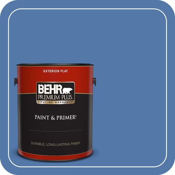 BEHR PREMIUM PLUS 1 gal. Home Decorators Collection #HDC-FL13-6 Baltic Blue Flat Exterior Paint & Primer
