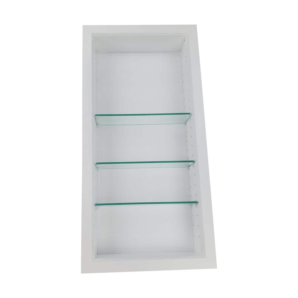 Dereka 3.5 in. x 15.5 in. x 29.5 in. White Enamel Wood Recessed Wall Niche price history on PriceWatchPro