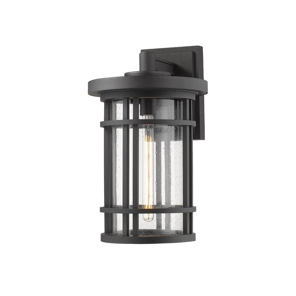 Jordan Black Outdoor Hardwired Lantern Wall Sconce with No Bulbs Included