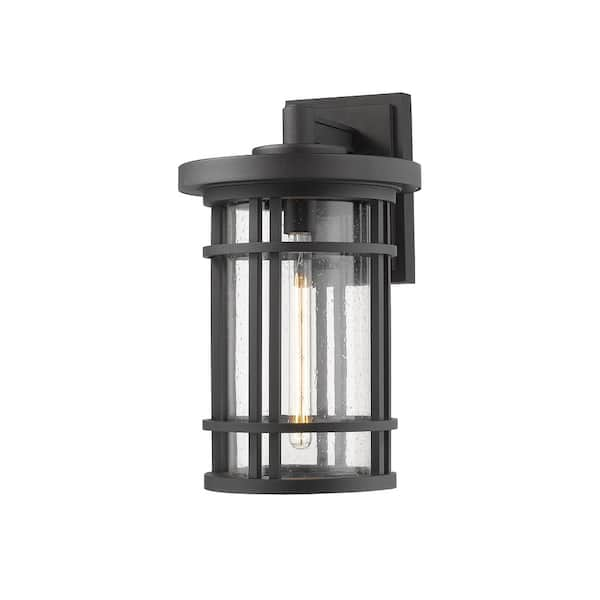 Jordan Black Outdoor Hardwired Lantern Wall Sconce with No Bulbs ...