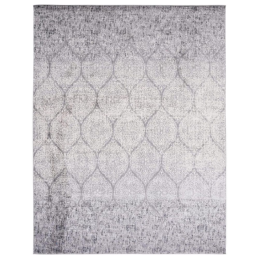 Gray Polypropylene 8 ft. x 10 ft. Oriental Indoor Area Rug