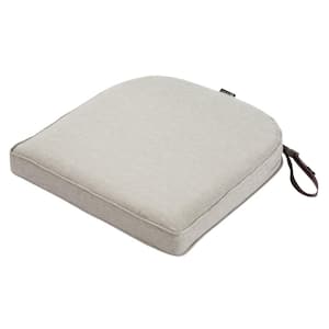 Montlake Heather Grey 20 in. W x 20 in. D x 2 in. Thick Rounded Back Square Outdoor Seat Cushion