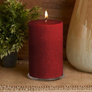4 in. x 6 in. Timberline Garnet Unscented Pillar Candle