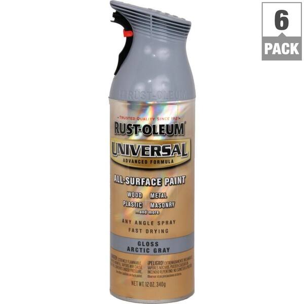 Rust-Oleum Universal 12 oz. All Surface Gloss Arctic Gray Spray Paint and Primer in One (6-Pack)