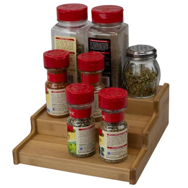 DecoBros Spice Rack 3 Tier Expandable Cabinet Spice Organizer Step Shelf  Organizer (31.75~63.50 cm), Chrome