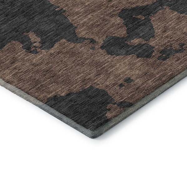 Mayfield Premium Machine Washable Abstract AMF975 Chocolate 10 ft. x 14 ft. Area Rug