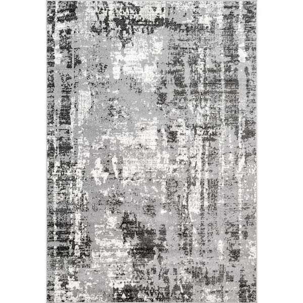 nuLOOM Rosalind Abstract Contemporary Gray 4 ft. 3 in. x 6 ft. Area Rug