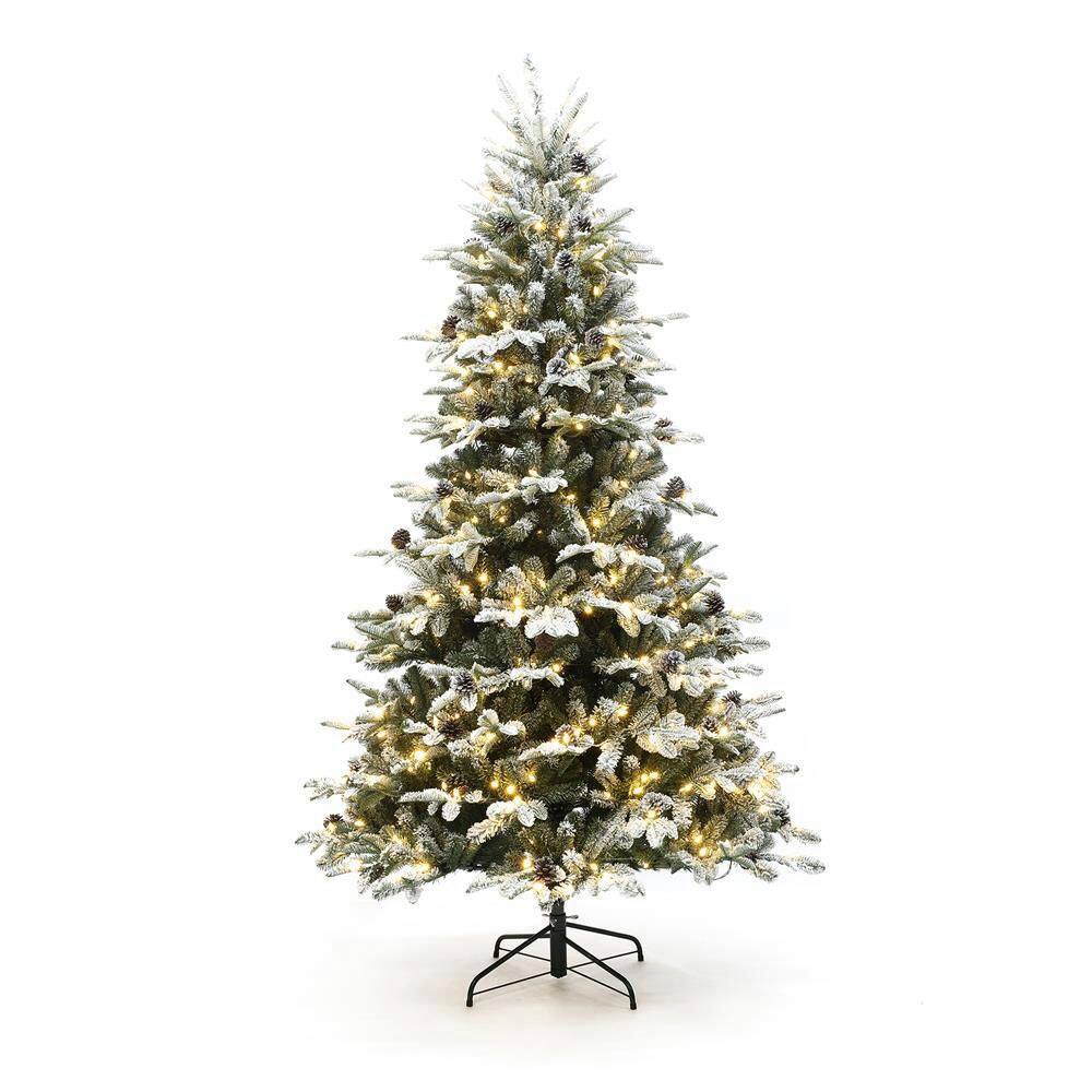 7.5 ft. PreLit Lightly Flocked Artificial Christmas Tree with Pinecones and Metal Stand price history on PriceWatchPro