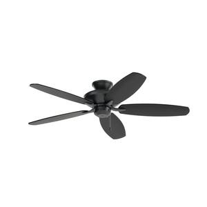 Renew Patio 52 in. Indoor/Outdoor Satin Black Dual Mount Ceiling Fan with Pull Chain
