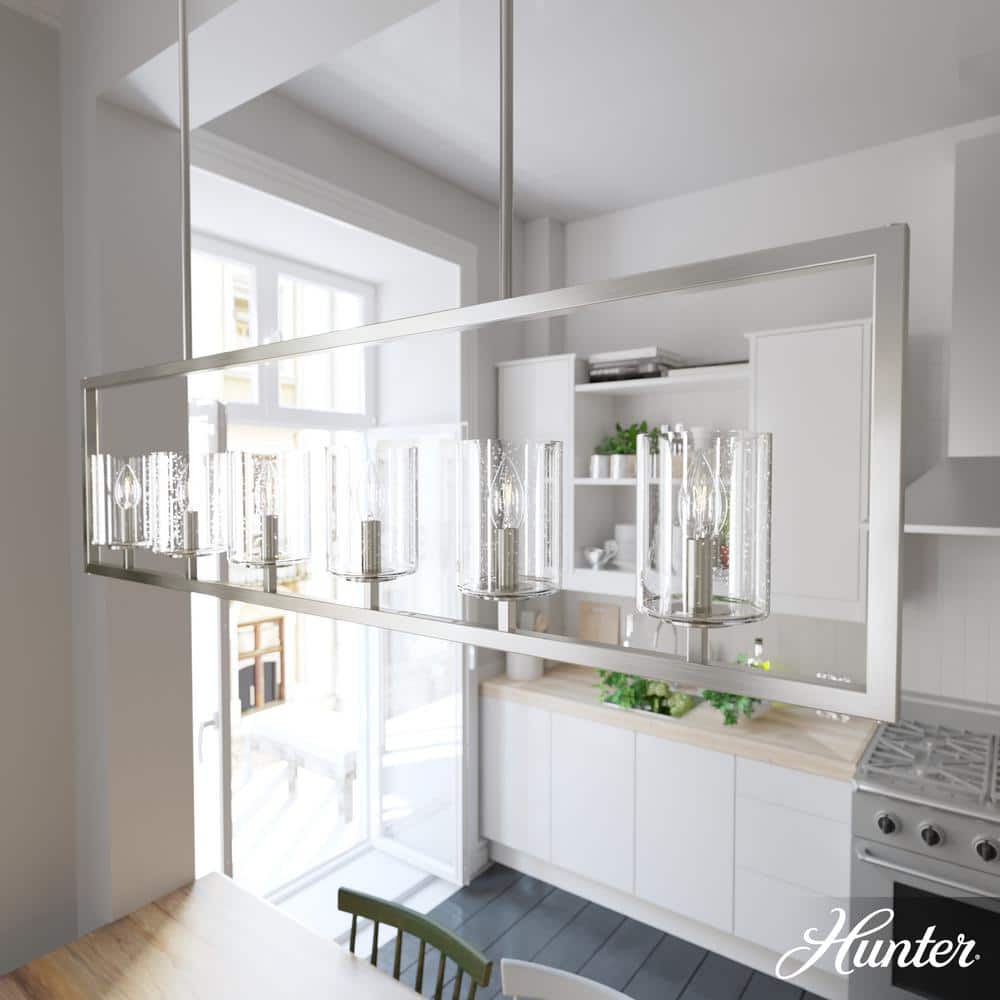 Kerrison 6-Light Brushed Nickel Shaded Chandelier with Clear Seeded Glass Shades price history on PriceWatchPro