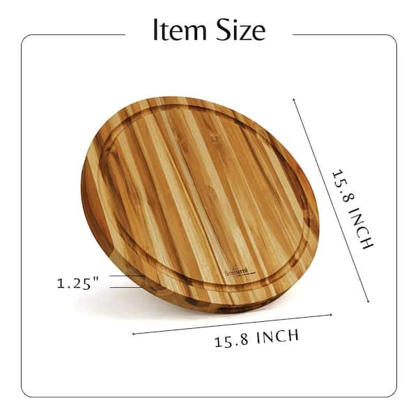 Bamboo Round Cutting Board 15 Diameter x 0.75 Thickness - 1 Piece