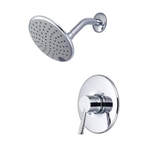 i2 1-Handle Wall Mount Shower Faucet Trim Kit in Polished Chrome with Rain Showerhead (Valve not Included)