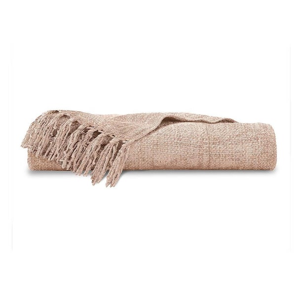 ELLA JAYNE Cozy Blush Cotton Throw Blanket