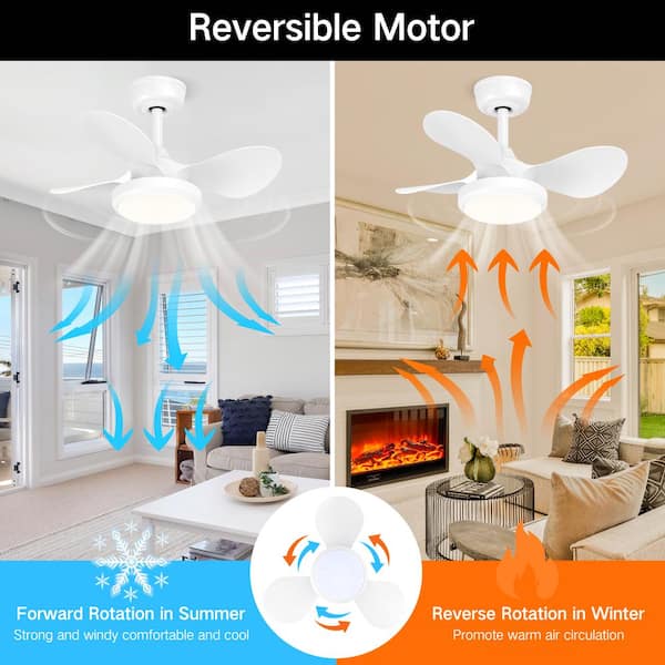 Quiet and Energy-Saving 24 in. Indoor white Ceiling Fan with Dimmable Integrated LED and Remote Control